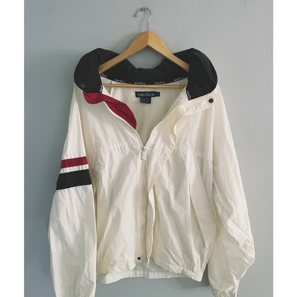 Nautica Vintage Cream Windbreaker Jacket